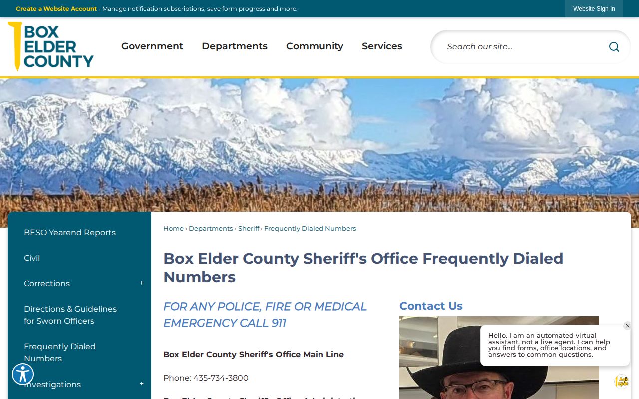 Box Elder County Correctional Facility release and Booking contact information